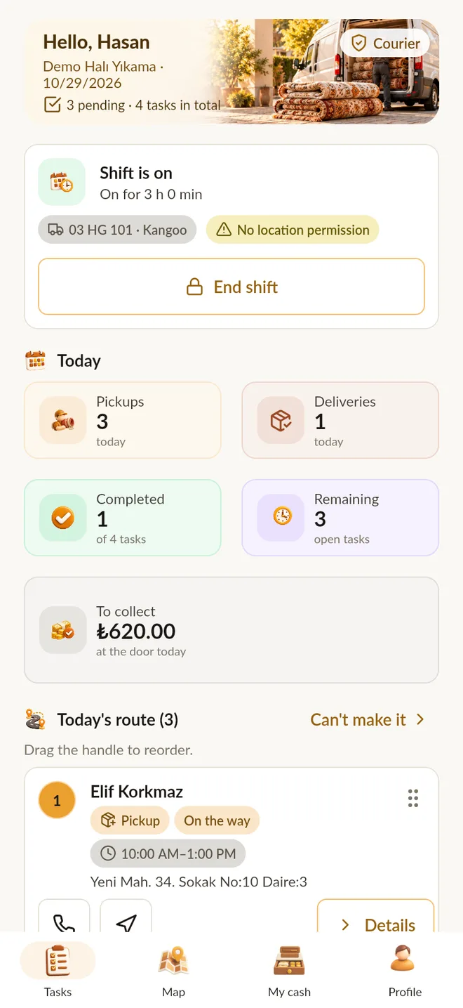 A planned day for every courier